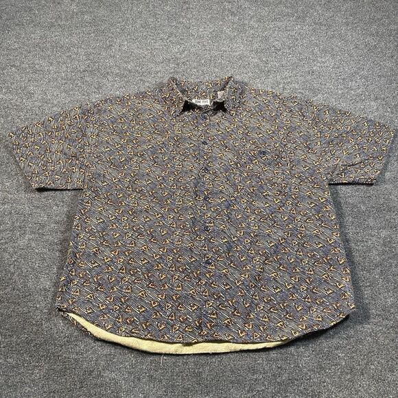 Zone Five Mens 2XL Geometric All Over Print Hawaiian Short Sleeve Cotton Shirt - Picture 4 of 6